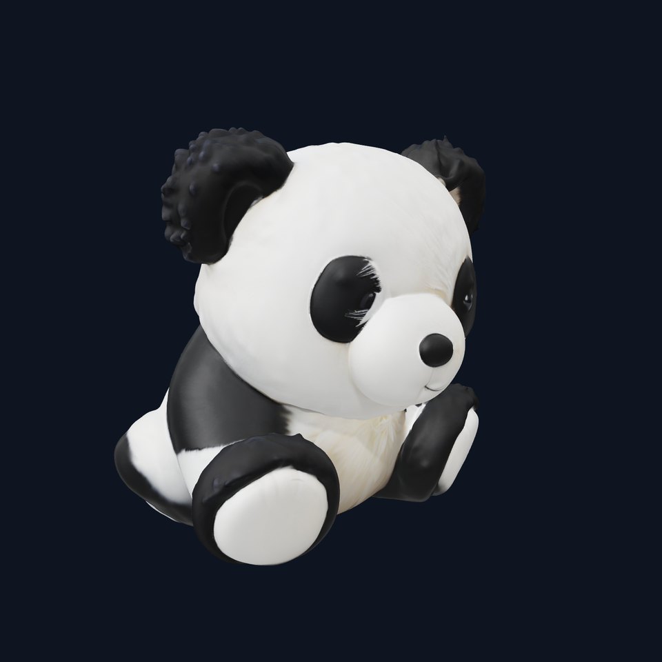 Cute Panda Plush Toy D Model Pack